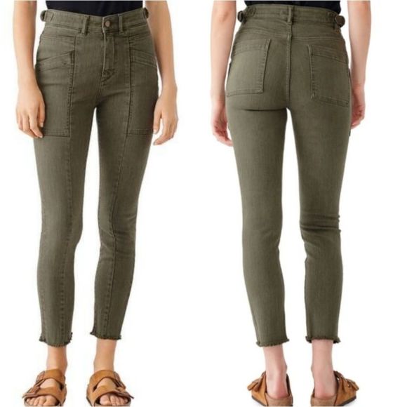 DL1961 Denim - DL1961 Farrow Cropped High Rise Instasculpt Skinny Jeans in Kale NWT